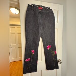 Valentino Garavani Jeans with Floral Appliqué